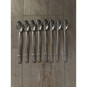 8 PCs Towle ARIEL-FROSTED Satin 18/8 Stainless Flatware 7 5/8" ICED TEA SPOONS